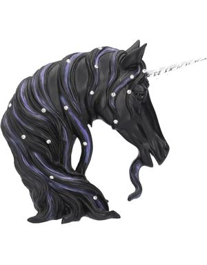 Jewelled Midnight - Svart Enhörningsfigur med Klara Stenar 15 cm