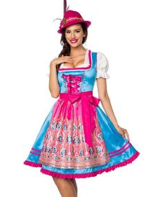 Traditionell Dirndl-Oktoberfestklänning med Förkläde