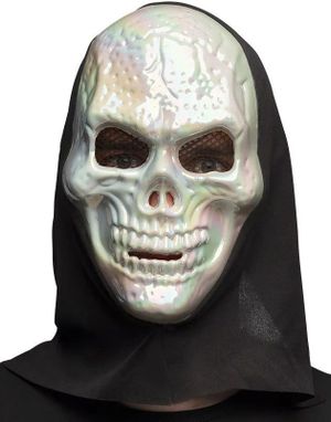 Perle Blank Skjellet Maske med Hette
