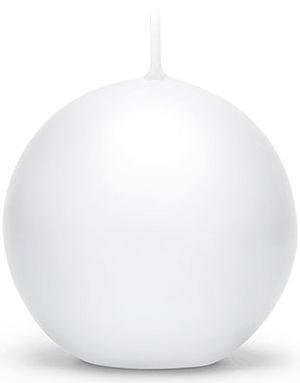 Vitt Kulformat Stearinljus 6 cm