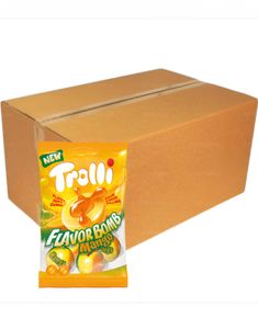 ÄT SNART PRODUKT - 21 st Trolli Flavor Bomb Mango - Gelébollar Med Surt Flytande Fyll - Hela Lådan 1,57 kg