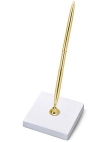 Stativ med Guldfärgad Penna 16 cm