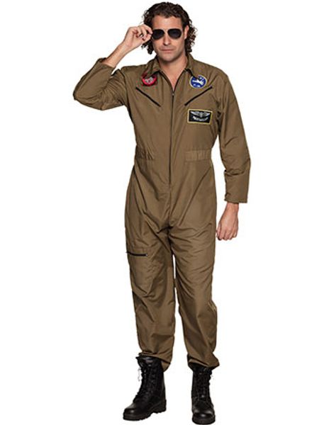 Top Gun-inspirerad Stridspilot Herrdräkt