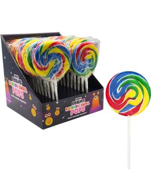 24 stk Candy Realms Rainbow Swirl Pops - Rund Regnbuefarget Kjærlighet - Hel Eske 1,32 kg