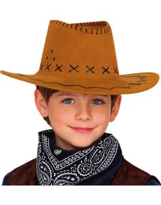 Lys Brun Cowboyhatt med Sømdetaljer til Barn