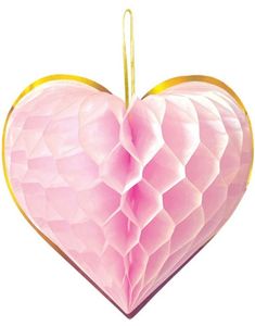 4 st Flerfärgade Hängande Honeycomb Hjärtan 15,5 cm
