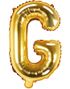 Guldfärgade Bokstavsballonger A-Z - 35 cm