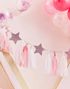 Banner med Dusker og Stjerner i Rosa og Hvit 2 meter - Pamper Party