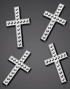 25 stk Silverfärgade Kors Charms