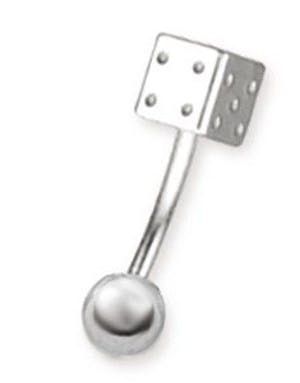 Banan With Dice & Ball - 1,2 x 8 mm Silverfärgad Ögonbrynspiercing