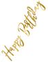 Iriserende Happy Birthday Banner 16,5x62 cm
