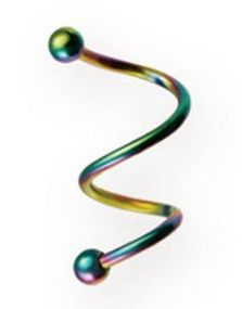 Dual Curve 1.2 x 14 mm - Flerfärgad Ögonbrynspiercing