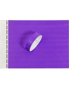 100 stk Nummererte Tyvek Festivalarmbånd / Entrearmbånd - Lilla
