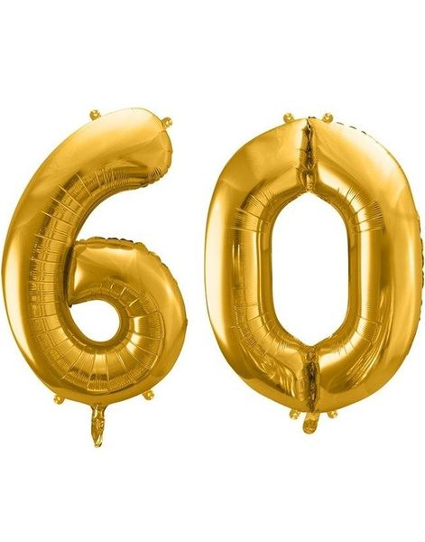 60 års ballonger - 86 cm guld