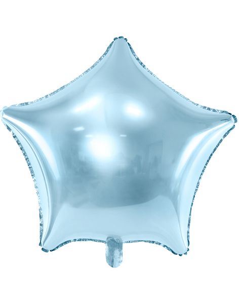 Stjärnformad Ljus Blå Folieballong 46 cm