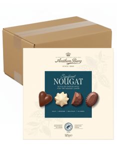 ÄT SNART PRODUKT - 10 st Anthon Berg Betydande Nougat - Lådor Med Olika Nougatchoklad - Hela Lådan 1,67 kg