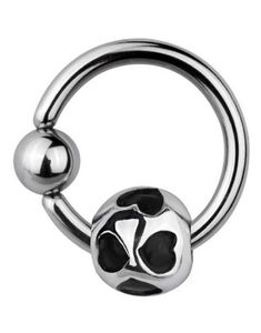 Black Hearts BCR Piercing - 1.6 x 10 mm