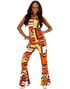 70-tals Retro Rutor Jumpsuit-dräkt