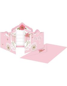 8 stk Invitasjonskort og Konvolutter- Princess for a Day