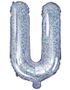 Silverfärgade Holografiska Bokstavsballonger A-Z - 35 cm