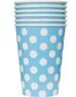 6 st Ljusblå Polka Dots Pappmuggar 355 ml