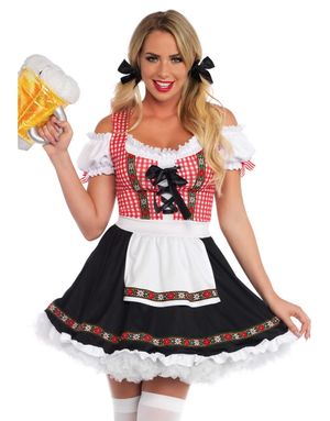 Svart och Röd Oktoberfestdräkt (Dam) 