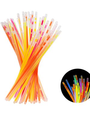 100 stk Glow Stick 20 cm Miks av Farger