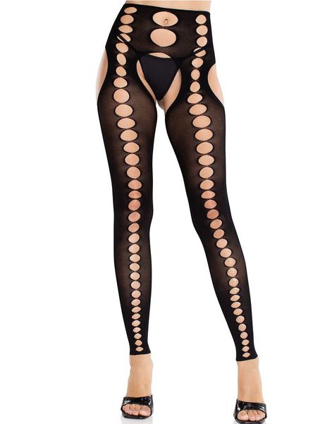 Sømløs, ugjennomsiktig suspender-tights – svart