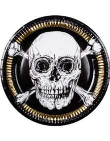 6 stk Papptallerkener 23 cm - Golden Pirate