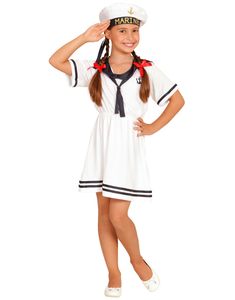 Sailor Girl - Maskeraddräkt med Hatt (Barn)