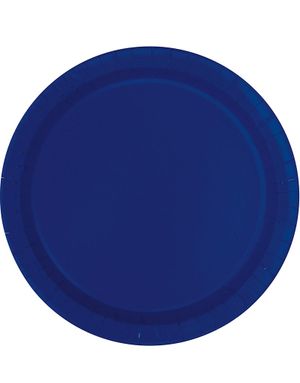 16 st Marinblå Papptallrikar 22 cm
