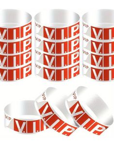 100 st Festivalarmband / Entréarmband - VIP Red