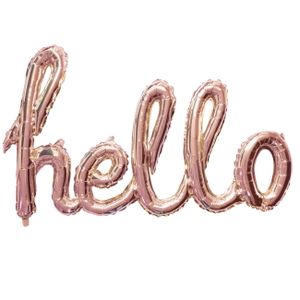 Hello I Ett Ord - Rose Guldfärgad Folieballong 119 cm