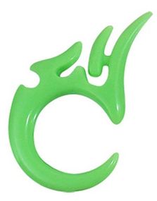 Grön Dragon Claw Expander Örpiercing i Akryl 3 mm