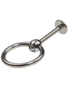 Labrett med Klar Sten och Slavring - 1,2 x 8 mm
