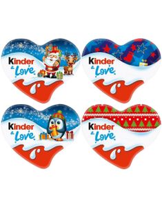 Kinder Love X-Mas - Mjölkchokladhjärta med Mjölkkrämfyllning och Assorterade Julmotiv