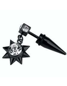 Hanging Diamond Star - Svart Fejkpiercing