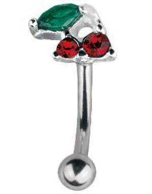 Cherry - 1.2 x 8 mm Silverfärgad Ögonbrynspiercing
