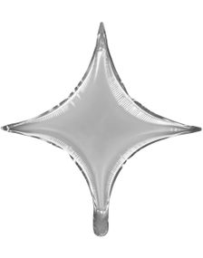 Sølvfarget Stjerne Folieballong 45 cm