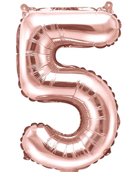 Talet 5 - Roséguldfärgad JUMBO Folieballong 86 cm