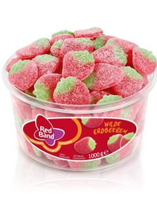 1 kg 100 st Red Band Wilde Erdbeeren - Vingummijordgubbar med Smultronsmak