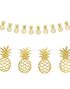 Guldfärgad Ananas Girlang 2 meter - Aloha Tropical