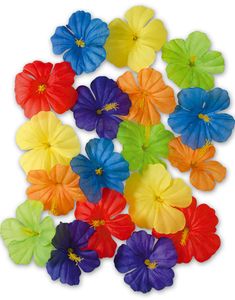 18 stk Färgglada Hawaii Hibiscus Blommor