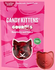 Candy Kittens Raspberry Guava - Vegansk Vingummi med Bringebær og Guava 140 gram