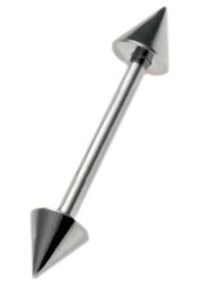 Rak Silverfärgad Ögonbrynspiercing med Spikes