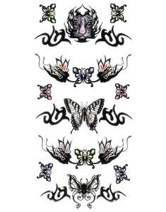 Dark Butterflies - 6 stk Tatoveringer (Fake Tattoo)
