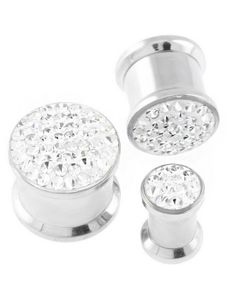 Piercing Plugg Dekorerad med Klara Stenar