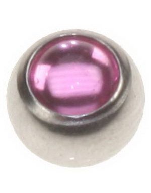 Stålkula med Rosa Pärla Sten - 6 mm Kula till 1,6 mm Stång