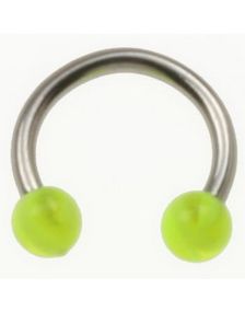 Rund Ögonbrynspiercing med Gröna Spike Kulor - 1.2 x 8 mm