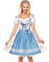 Vit Lyxig Oktoberfestklänning med Blomstermotiv